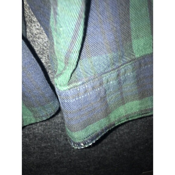 LL Bean Flannel Mens Large Regular Plaid Black Green Style 0 BHF4 Button Down ** - Picture 6 of 11